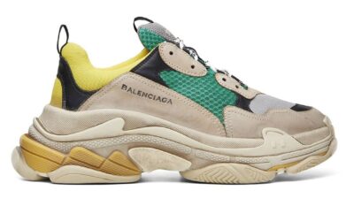 Giày Balenciaga Triple S xanh vàng