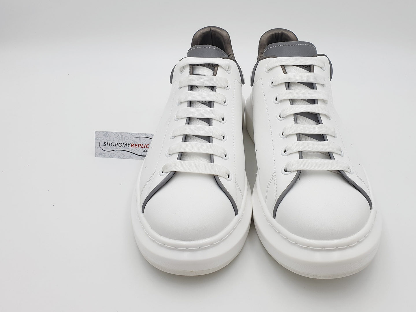 Alexander McQueen 3M Detail Oversized Sneaker White & Silver Alexander  McQueen