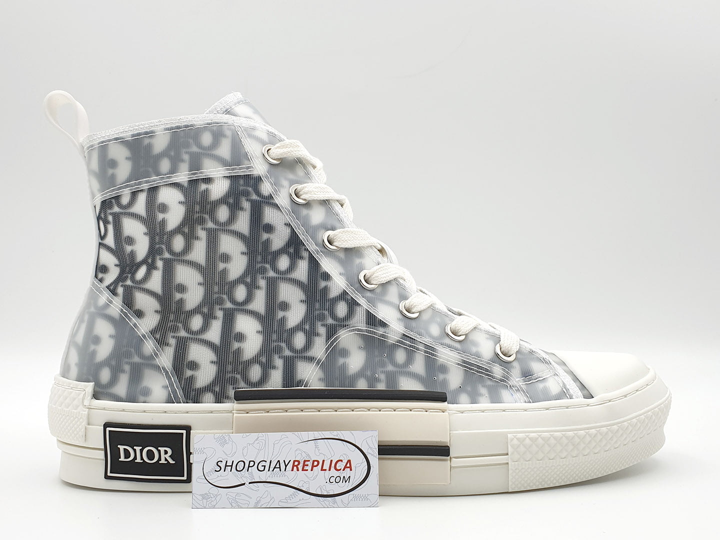 CHRISTIAN DIOR B23 HIGHTOP BLACK CANVAS AND DIOR FLOWERS EMBROIDERY  SNEAKERS