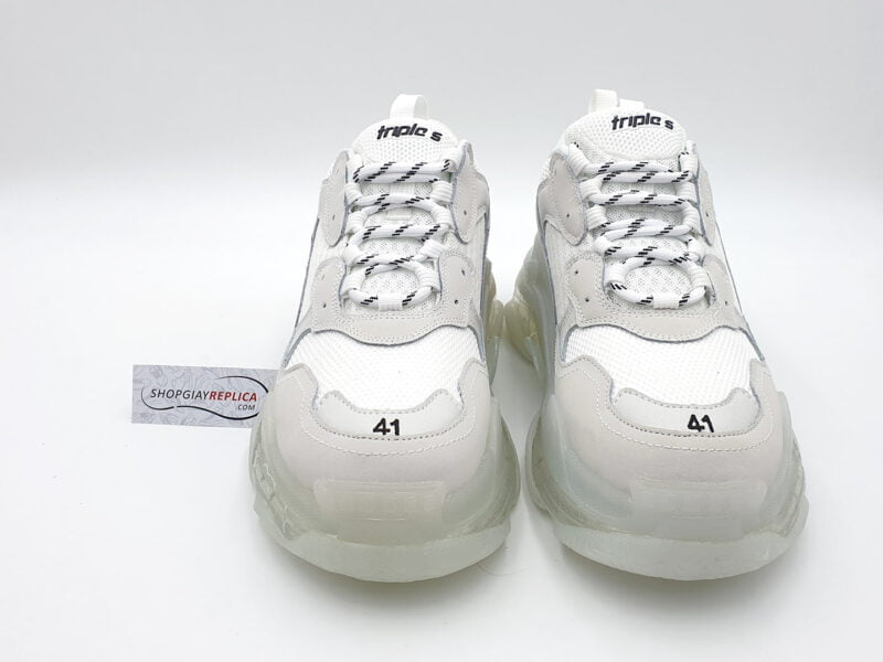 giày balenciaga triple s clear sole white replica