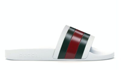 Dép Gucci Pursuit Pool Slides White Replica