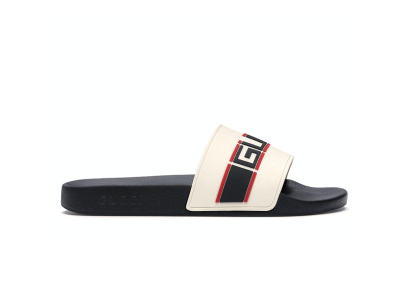 Dép Gucci Stripe Slide White Replica