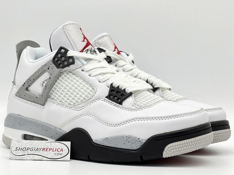 Giày Nike Air Jordan 4 White Cement Replica