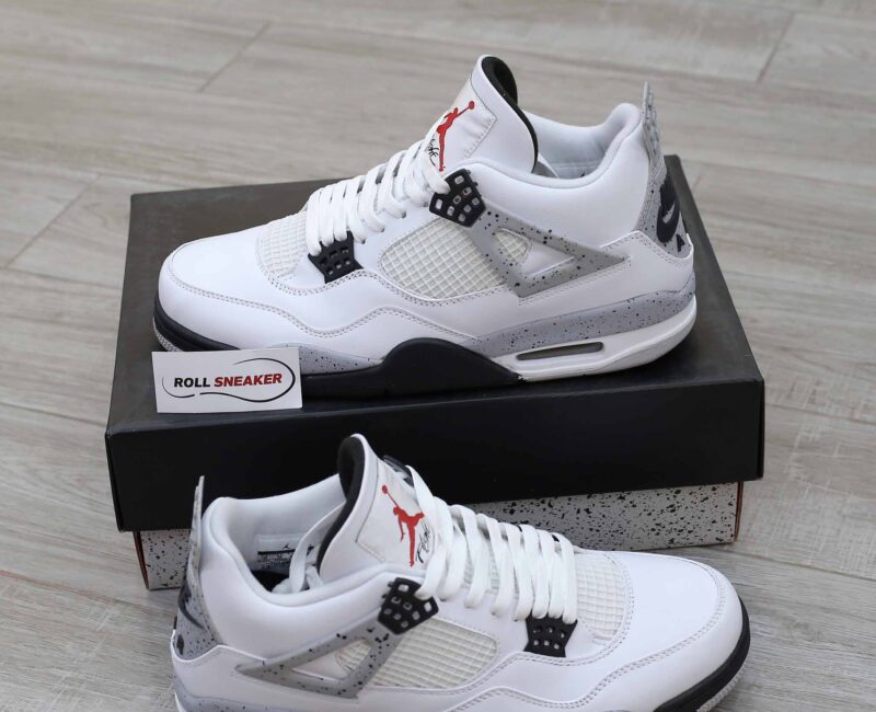 Giày Nike Air Jordan 4 White Cement Replica
