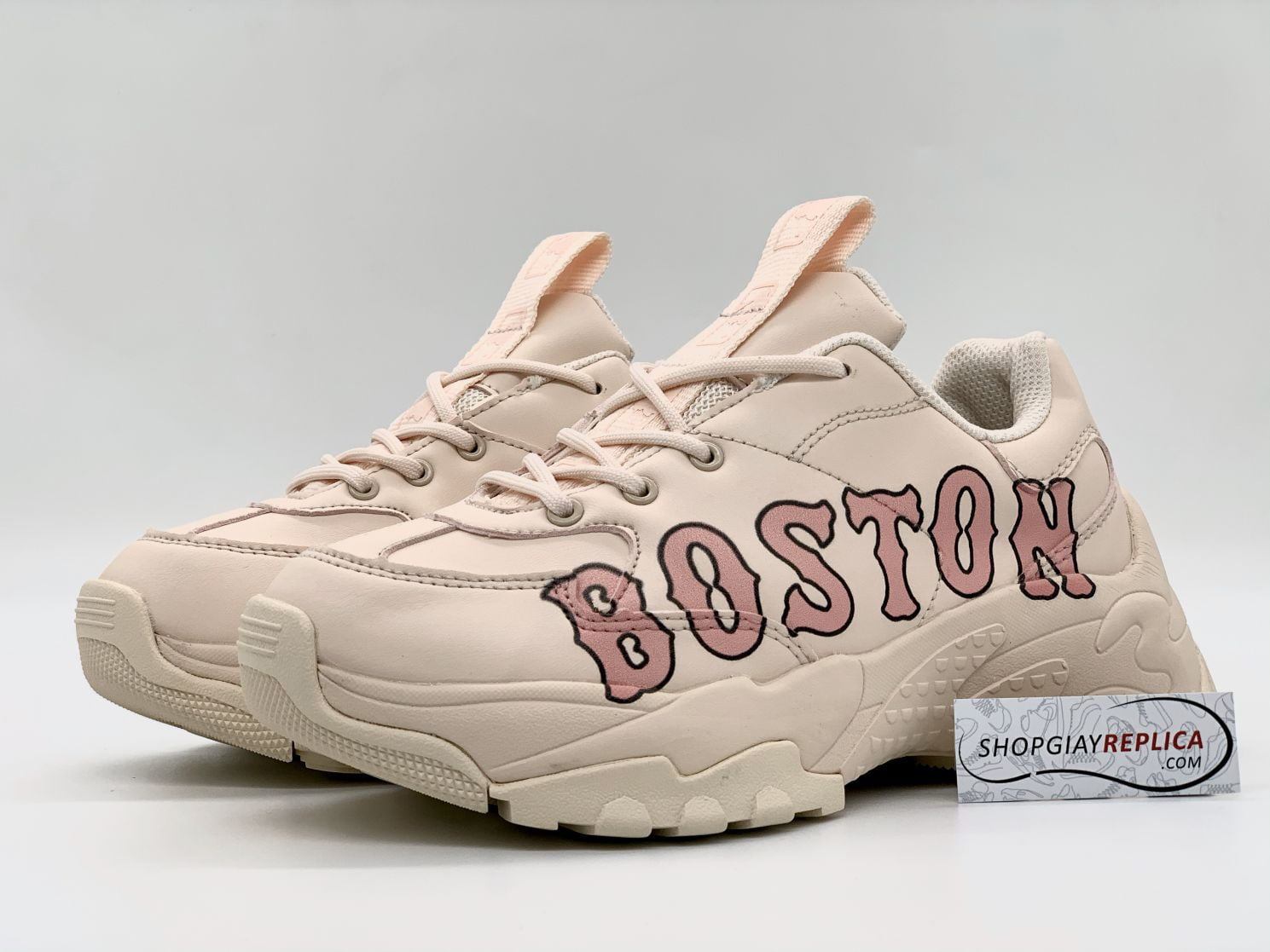 Giày MLB Shiny Boston hồng gót bóng rep 11  Ruby Store