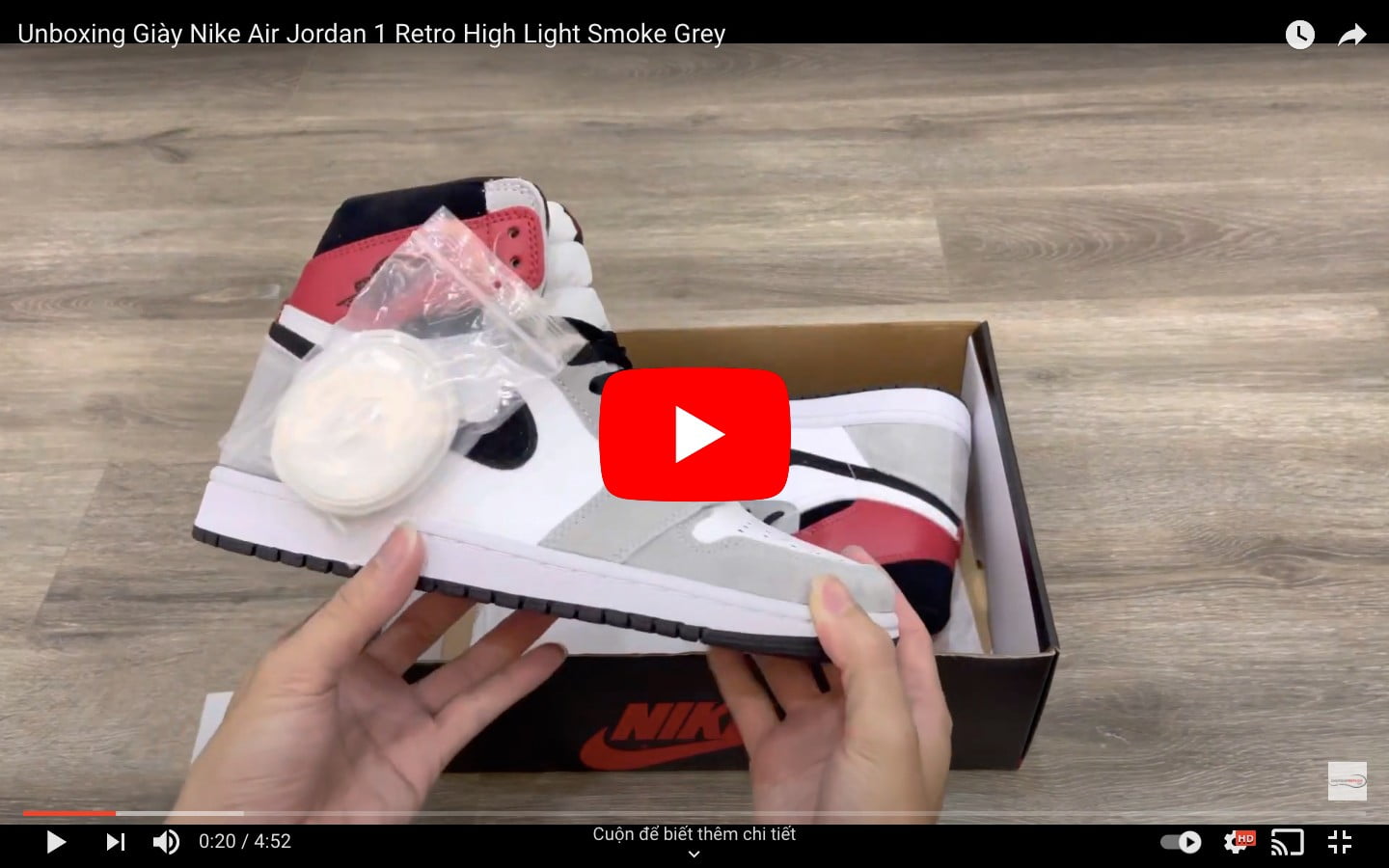 Video Unbox o Jordan 1 High Light Smoke Grey