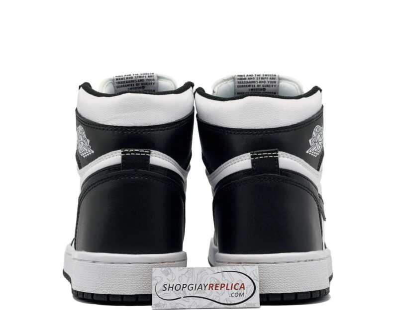gót giày jordan 1 high black white