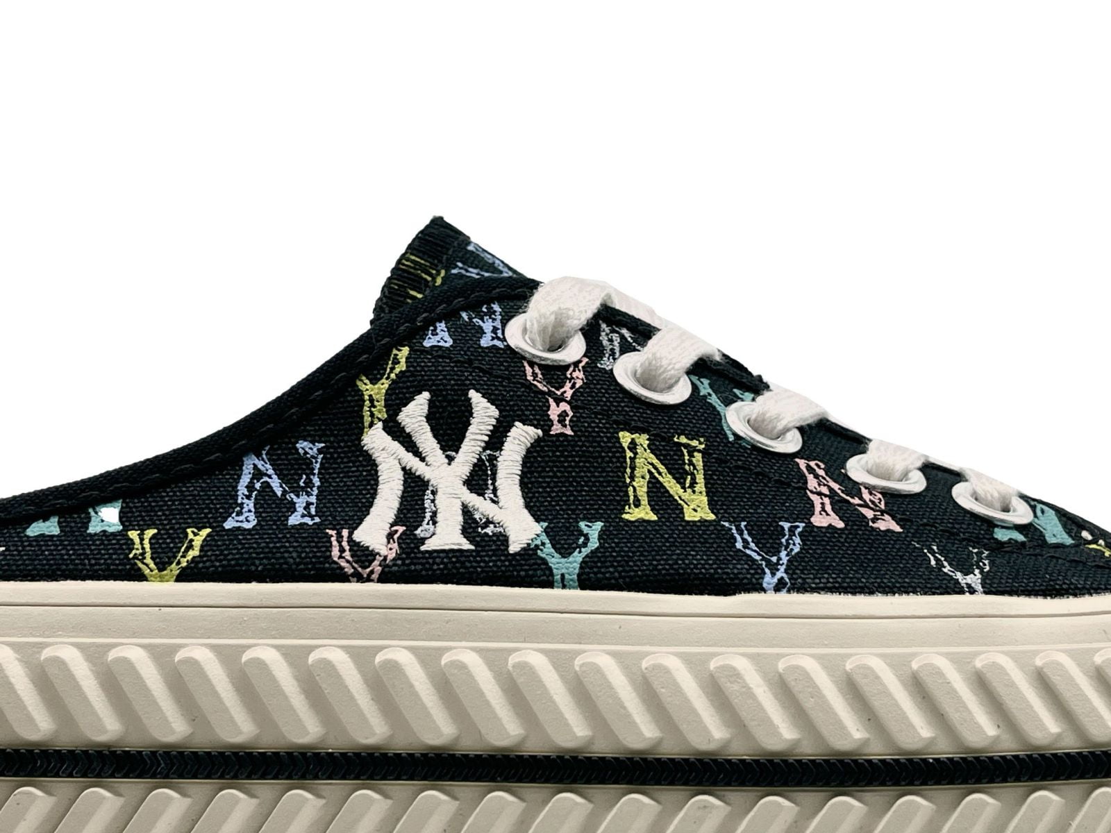 Giày nữ MLB PlayBall Mule Mono Blue Denim New York Yankees 32SHSD11150U   Sneaker Daily