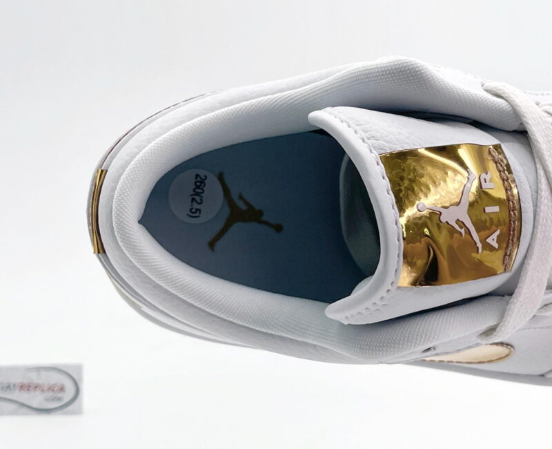 Nike Air Jordan 1 Low White Metallic Gold 11