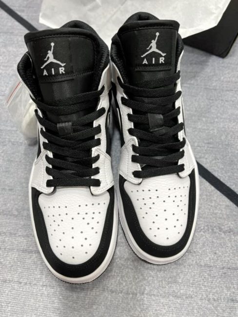 Giày Nike Air Jordan 1 Mid Tuxedo White Black