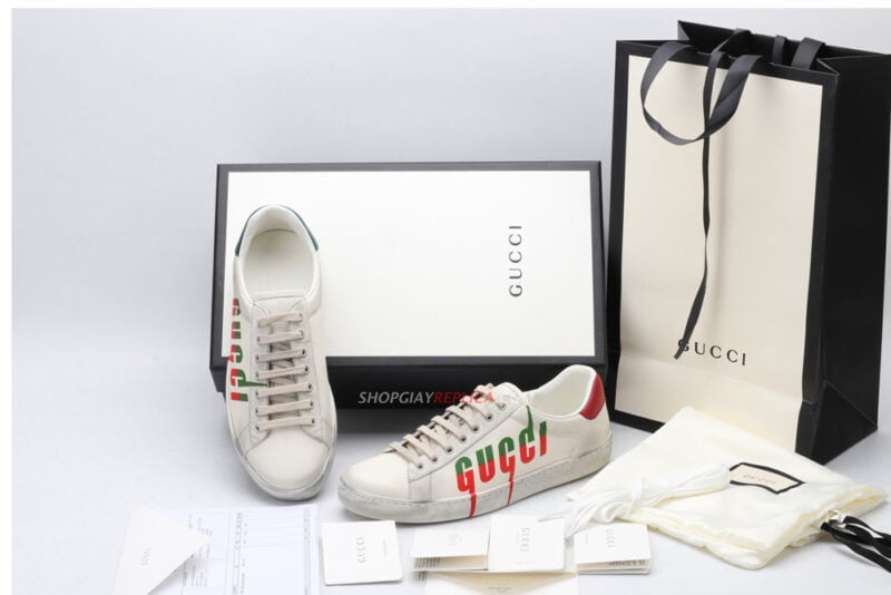 Giày Gucci Ace Sneaker with Gucci Blade Like Auth