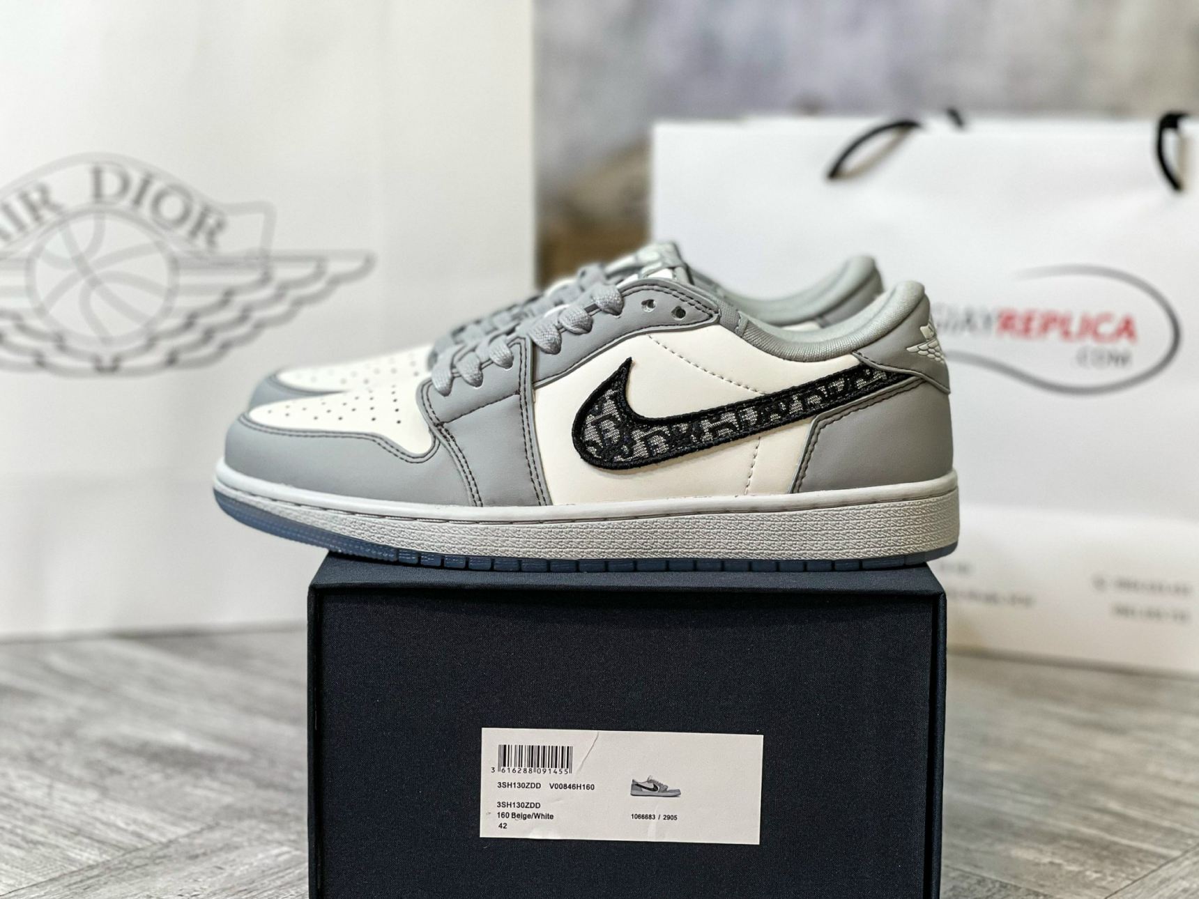 Giày Nike Air Jordan 1 Retro Low Dior Like Auth Rep 1:1 - Shop Giày Replica™