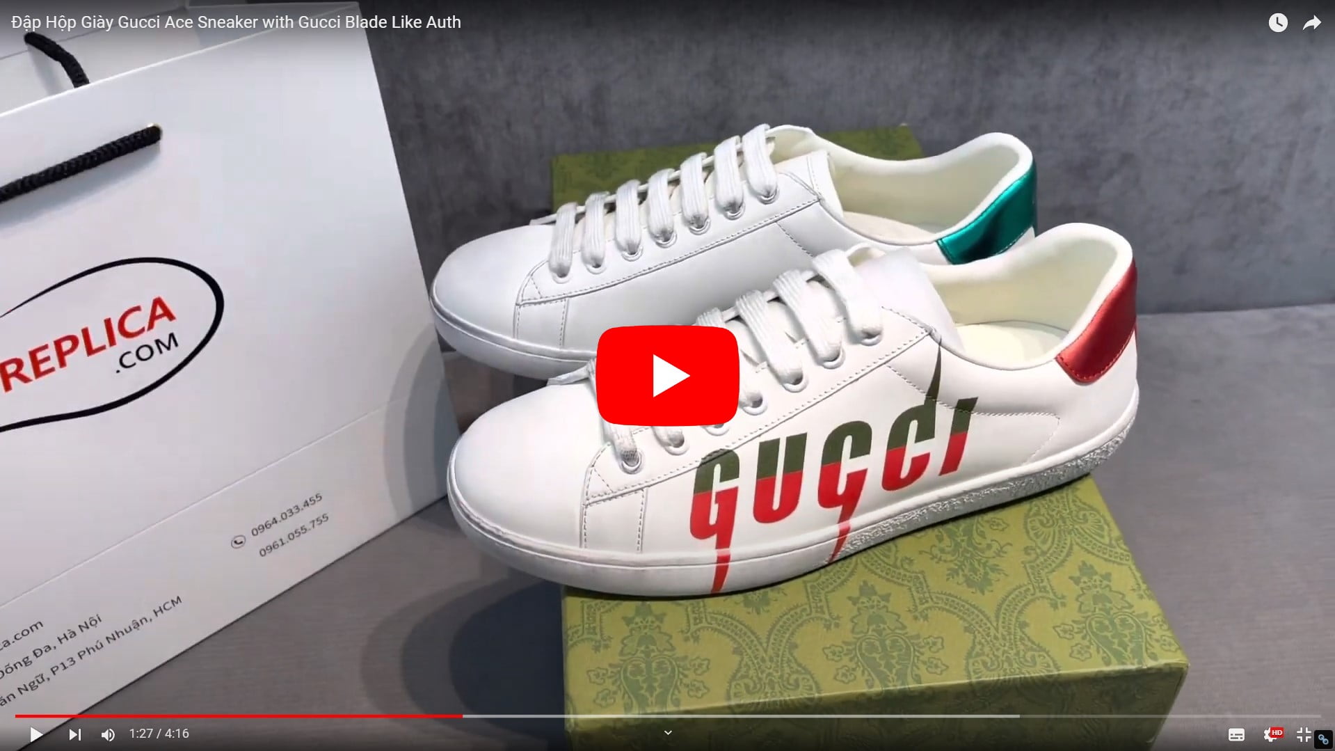 Video Gucci ace Blade like auth