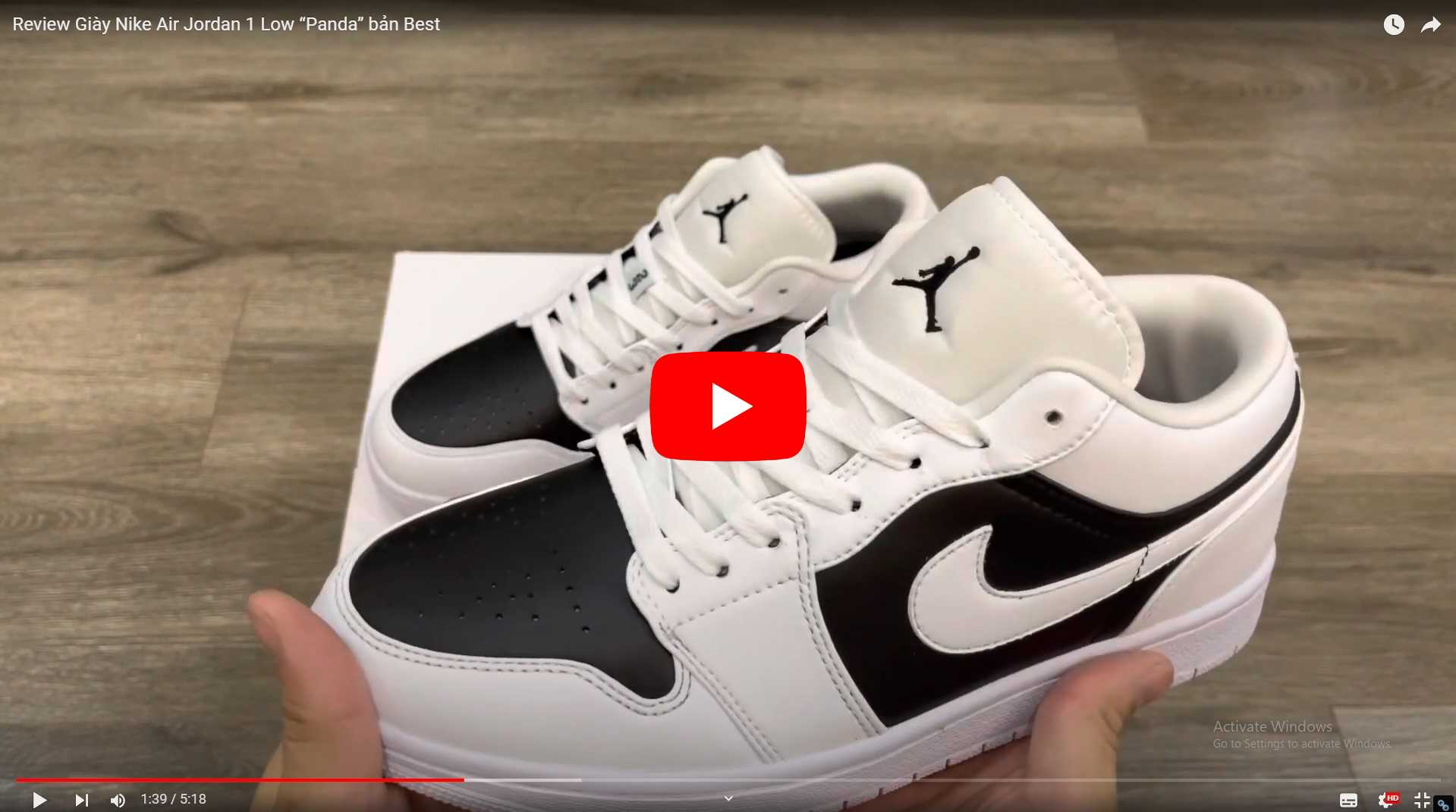 Video Giày Nike Air Jordan 1 Low Panda Rep 1:1