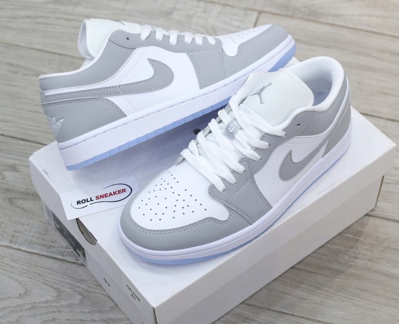 toebox giày air jordan 1 low wolf grey