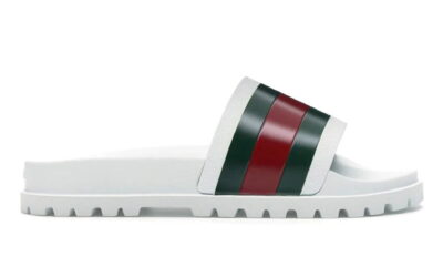 Dép Gucci Web Slide Sandal White Like Auth