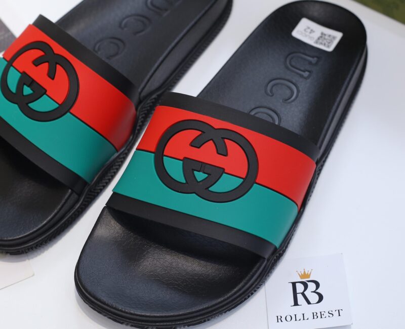 Dép Gucci Interlocking G Slide Black Like Auth