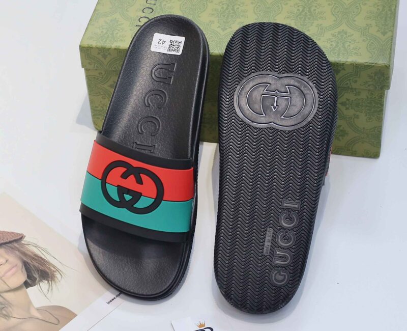 Dép Gucci Interlocking G Slide Black Like Auth