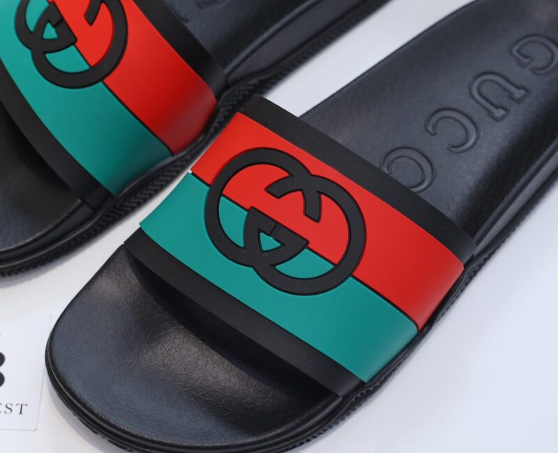 Dép Gucci Interlocking G Slide Black Like Auth