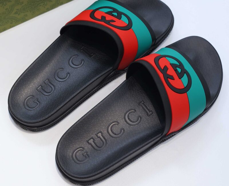 Dép Gucci Interlocking G Slide Black Like Auth