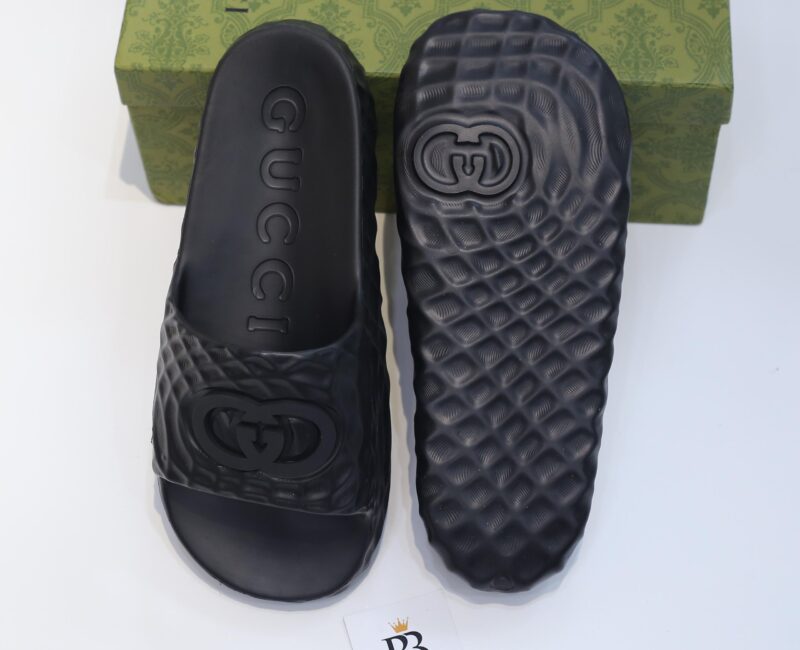 Dép Gucci Interlocking G Slide Sandal Black Like Auth