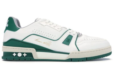 Giày Louis Vuitton LV Trainer Sneaker Low White Green Like Auth