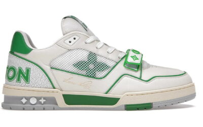 Giày Louis Vuitton Trainer Green Mesh Like Auth