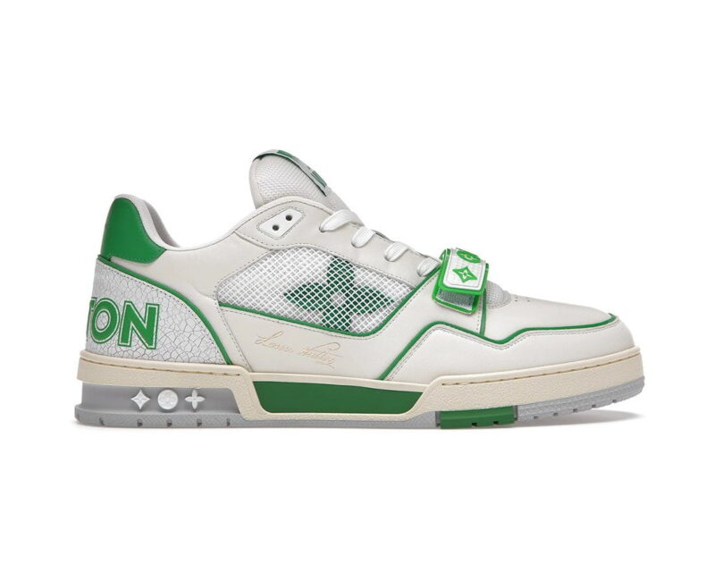 Giày Louis Vuitton Trainer Green Mesh Like Auth
