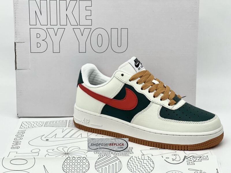 Giày Nike Air Force Af1 Low ID Gucci Cream Green Red Like Auth
