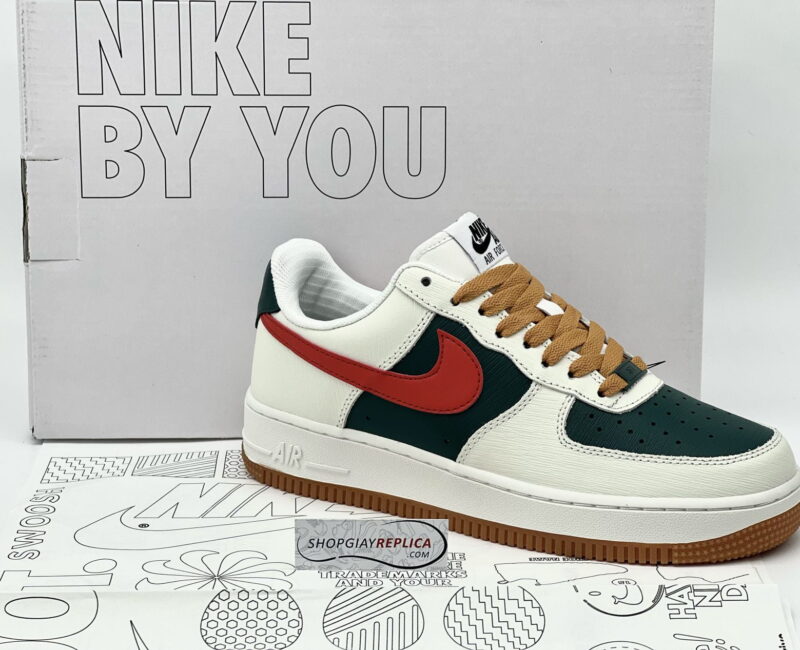 Giày Nike Air Force Af1 Low ID Gucci Cream Green Red Like Auth