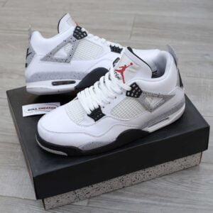 GiÃ y Nike Air Jordan 4 Retro White Cement Like Auth