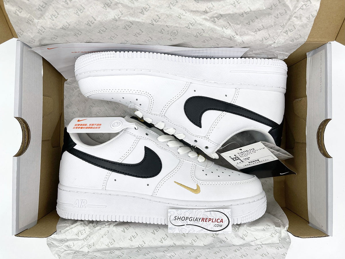 Giày Nike Air Force 1 Low 07 Essential White Black Gold Like Auth