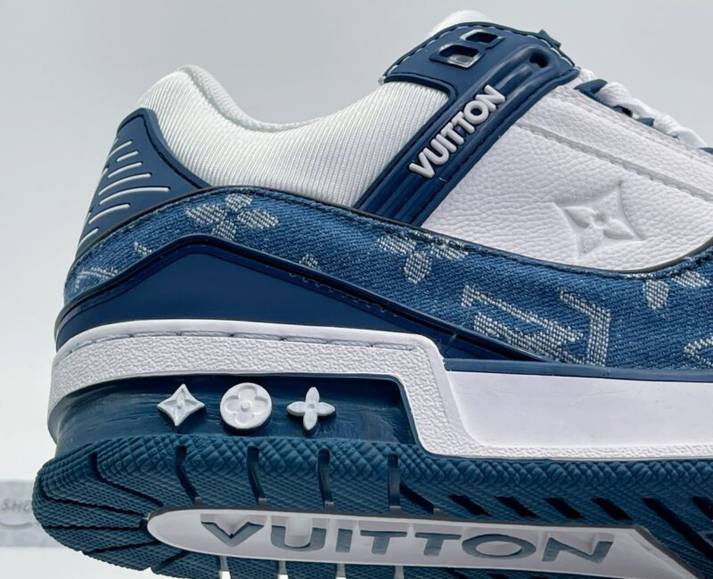 Giày Louis Vuitton LV Trainer Monogram Denim White Blue Siêu Cấp replica 1:1