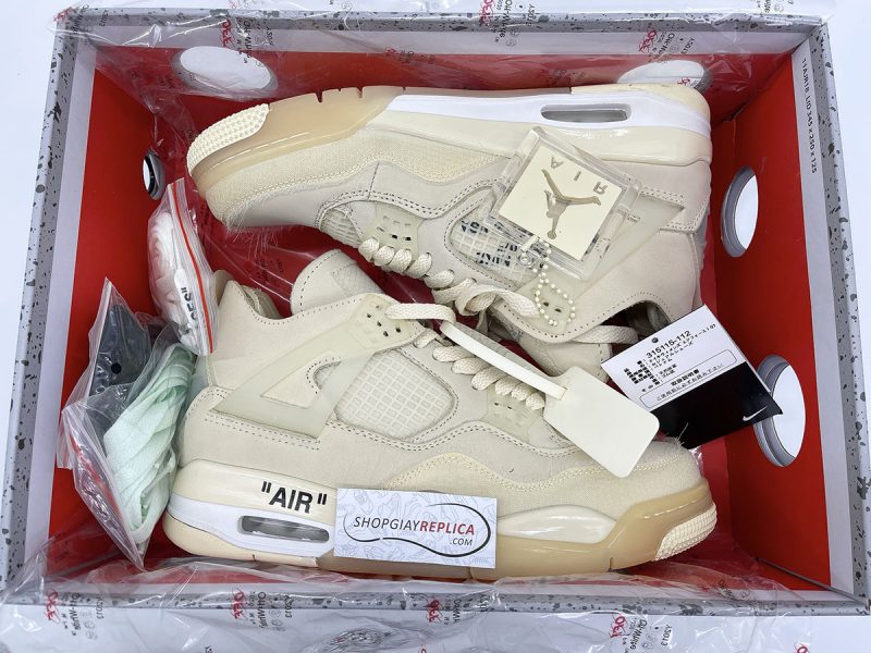 Nike Air Jordan 4 Retro Off-White Sail Like Auth
