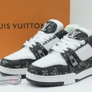 GiÃ y Louis Vuitton LV Trainer Monogram Denim Ä‘en tráº¯ng Black White rep 1:1 SiÃªu Cáº¥p