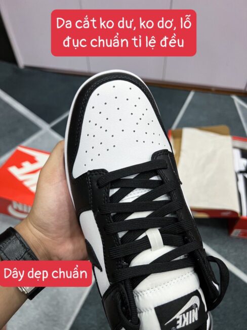 dây dẹp lỗ đục chuẩn từ giày nike dunk black white trắng đen like auth
