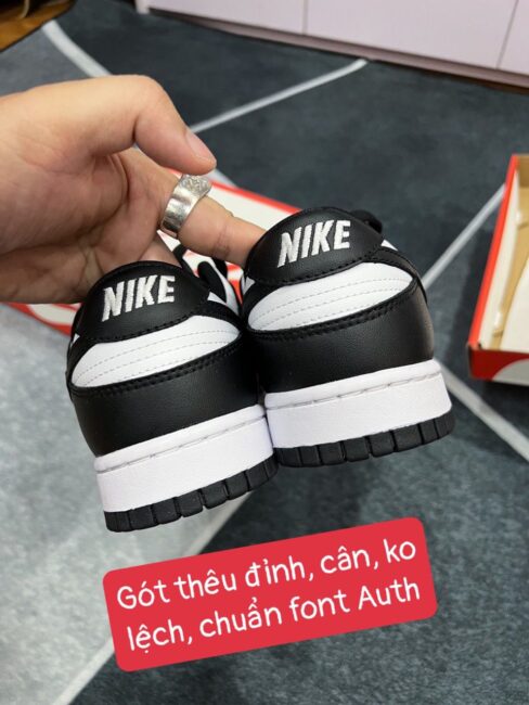 gót mông chuẩn giày nike dunk black white like auth