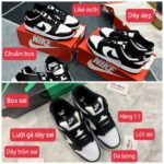 so sánh chi tiết nike dunk black white like auth
