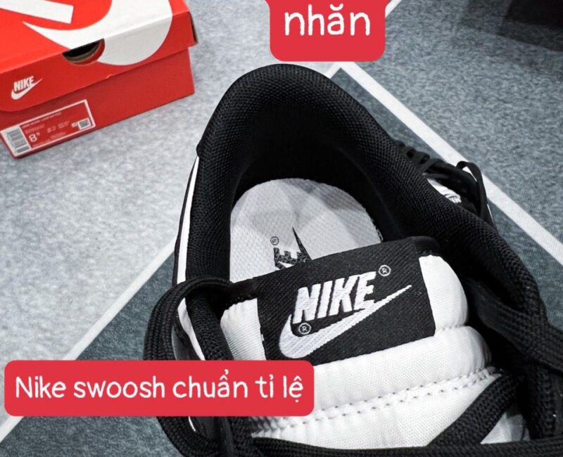 form cổ giày nike dunk black white like auth