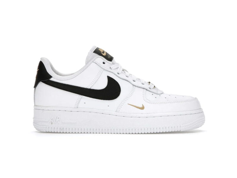 Nike Air Force 1 Low 07 Essential White Black Gold Like Auth