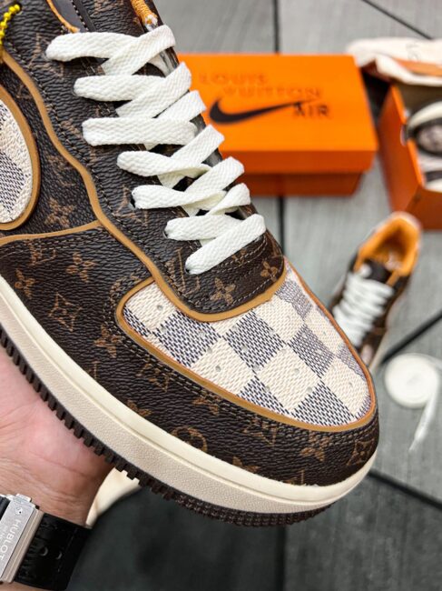 Giày Nike AF1 Low x Lv Monogram Brown Rep 1:1