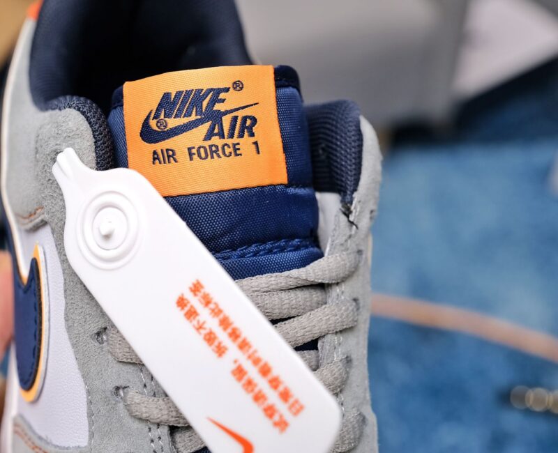 Giày Nike Air Force 1 Cool Grey Xám Gót Cam rep 1:1