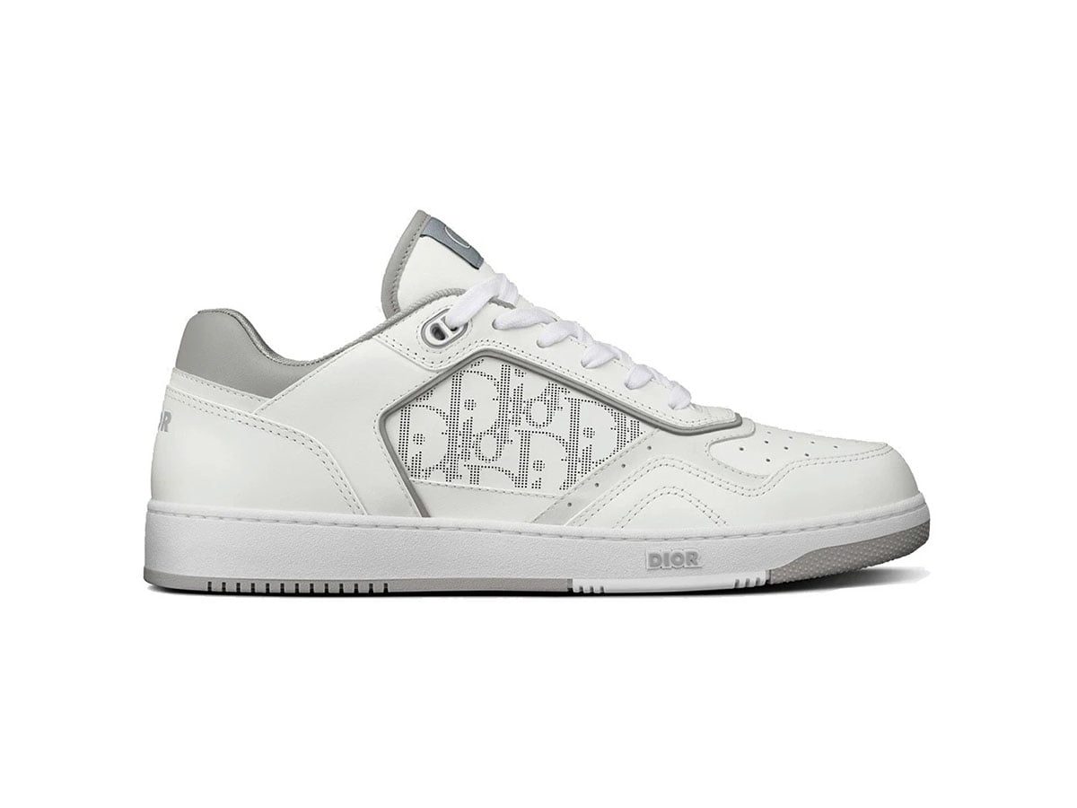B27 LowTop Sneaker Gray and White Smooth Calfskin with Beige and Black Dior  Oblique Jacquard  DIOR US