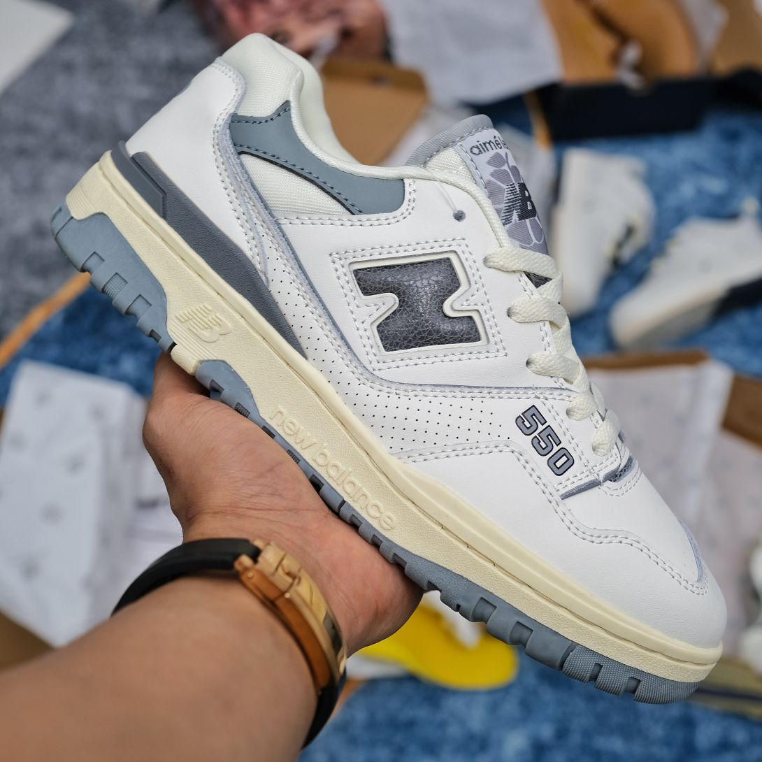 Giày New Balance Aimé Leon Dore x 550 'Silver' rep 1:1 - Roll Sneaker