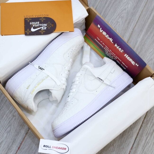 Giày Louis Vuitton x Nike Af1 Low By Virgil Abloh ‘White’ trắng