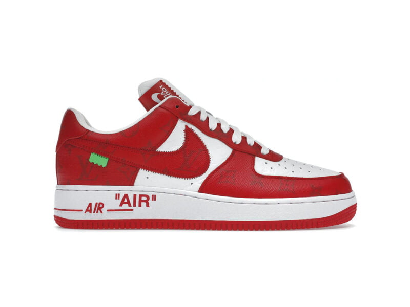 Giày Louis Vuitton x Nike Air Force 1 Low By Virgil Abloh 'Red’ Like Auth