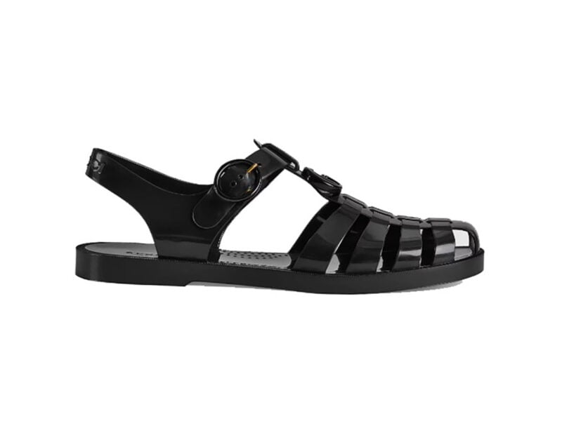 Dép Rọ Gucci Đen mặt GG Siêu Cấp