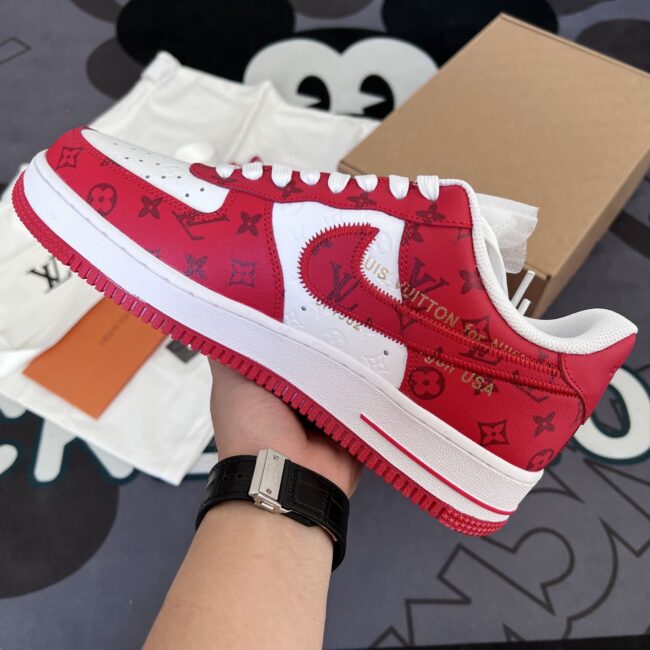 Giày LV x Air Force 1 Low By Virgil Abloh ‘Red’ Đỏ Like Auth