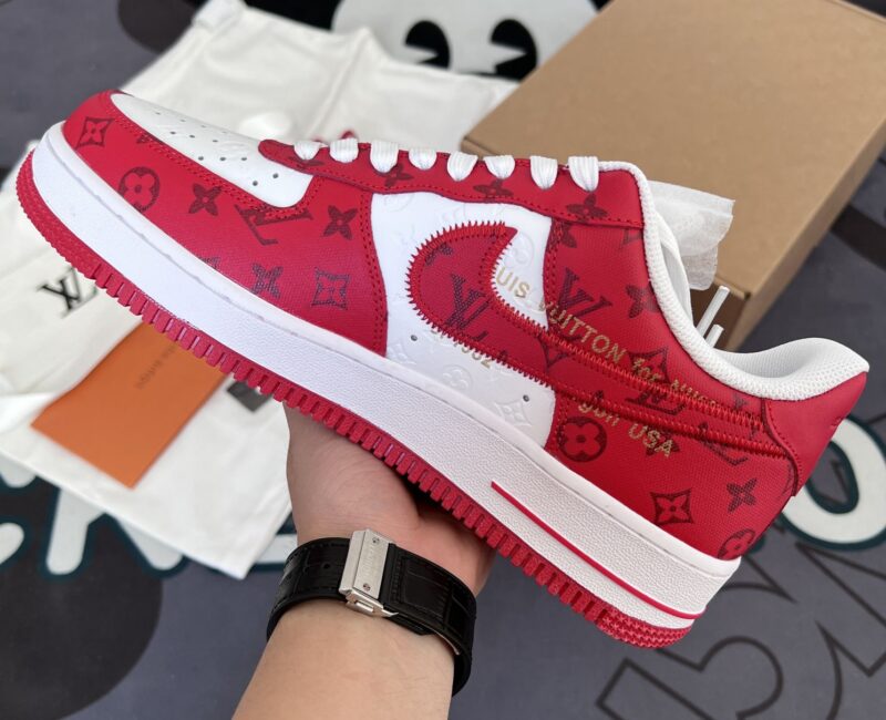 Giày LV x Air Force 1 Low By Virgil Abloh ‘Red’ Đỏ Like Auth