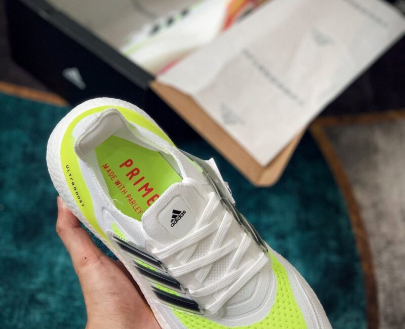 Giày Adidas Ultra Boost 21 White Solar Yellow trắng xanh rep 1:1